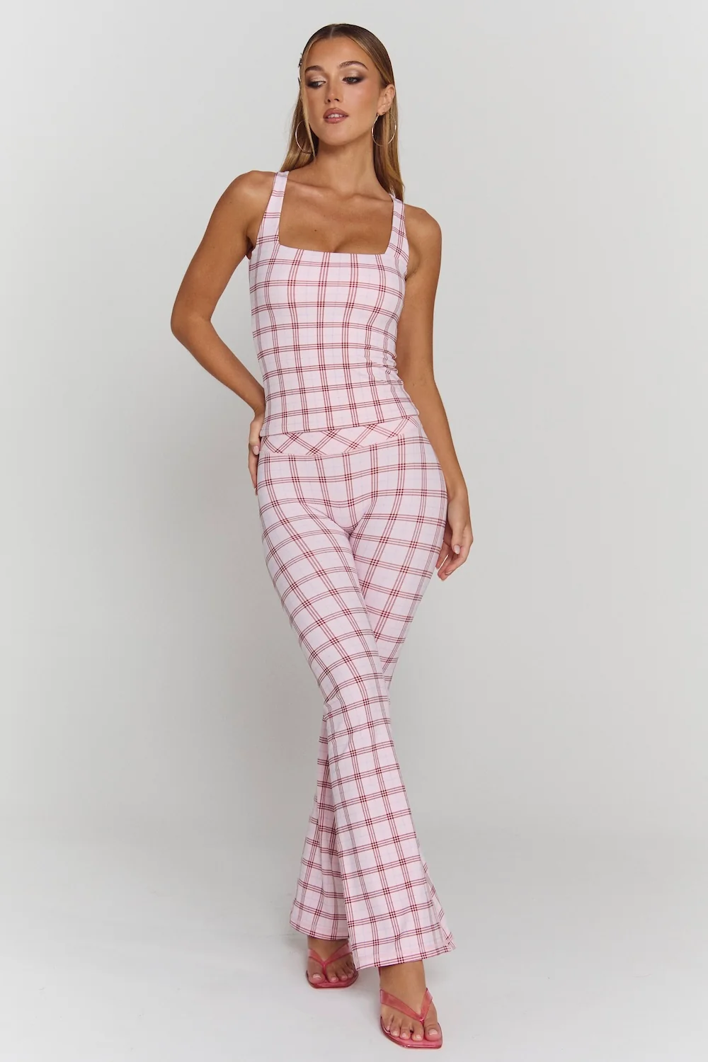 Astoria Airvíve Autograph Flare Legging - Princess Pink Plaid - Image 2
