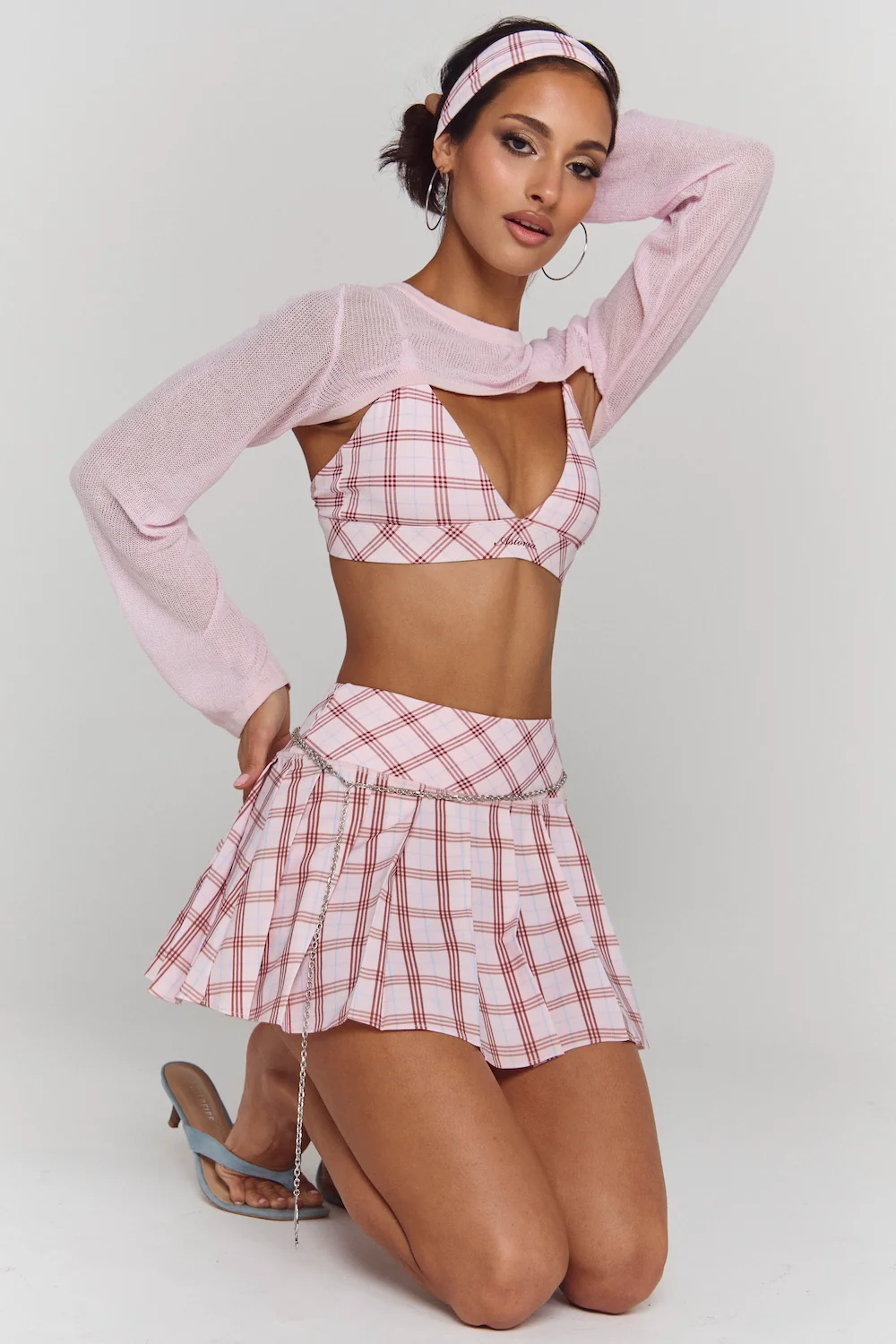 Astoria Airvíve Micro Pleated Skort - Princess Pink Plaid - Image 9