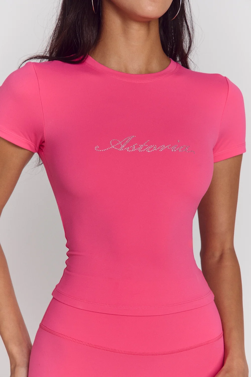 Astoria Airvíve Rhinestone Baby Tee - Popstar Pink - Image 3
