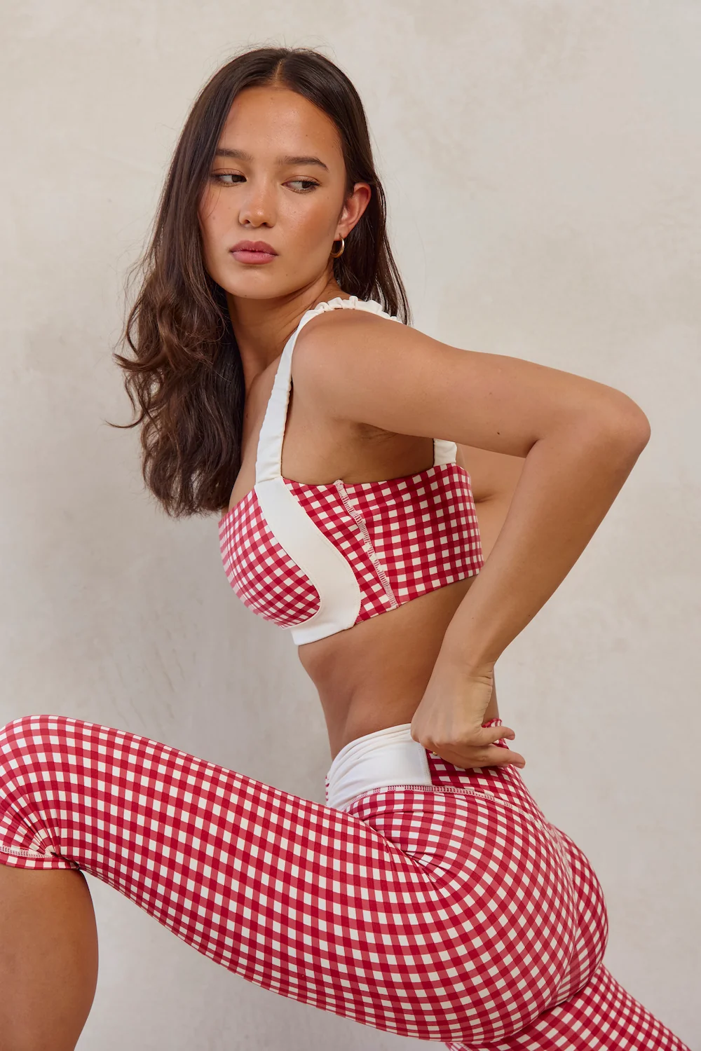 Astoria LUXE BALANCE Ruched Capri - Red Gingham - Image 3